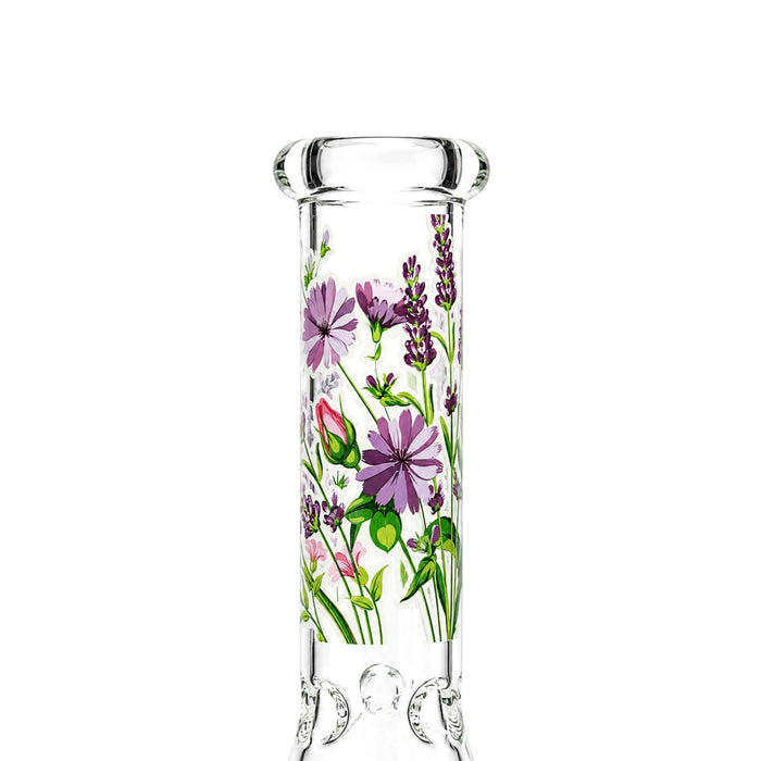 10" Glow-in-the-Dark Floral Beaker Bong Glass Bong Super Supplys Inc