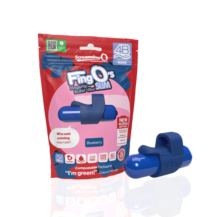 Screaming O - 4B FingO Slim - Blueberry Vibrator JAL