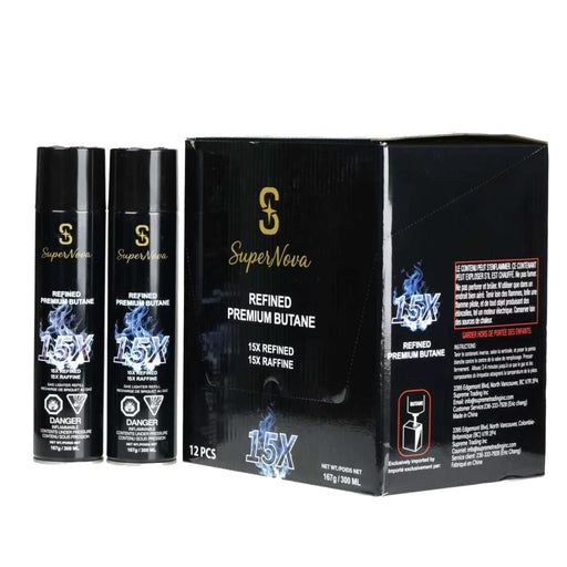 SuperNova | 15X Refined Premium Butane 300mL - Box of 12 Butane · Fluid Supreme Trading
