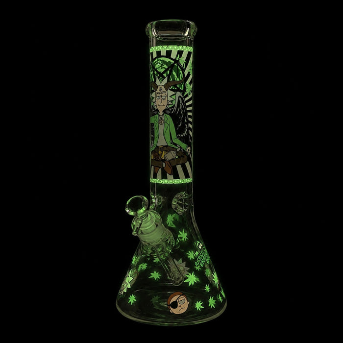 14" 7mm Interdimensional Glow Beaker Bong Glass Bong Super Supplys Inc