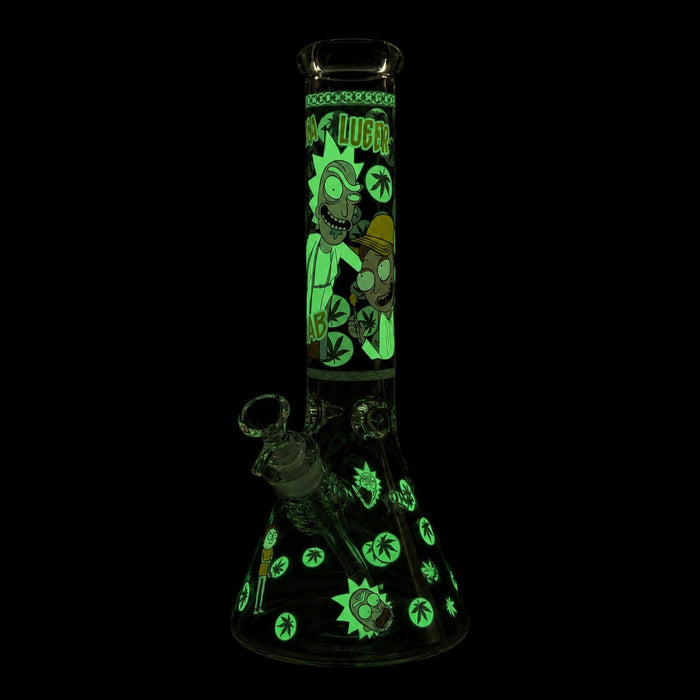 14" 7mm Interdimensional Glow Beaker Bong Glass Bong Super Supplys Inc