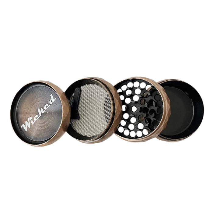 Wicked| 63*56mm 4 Parts Heavy Duty Zinc Grinder-6 CT