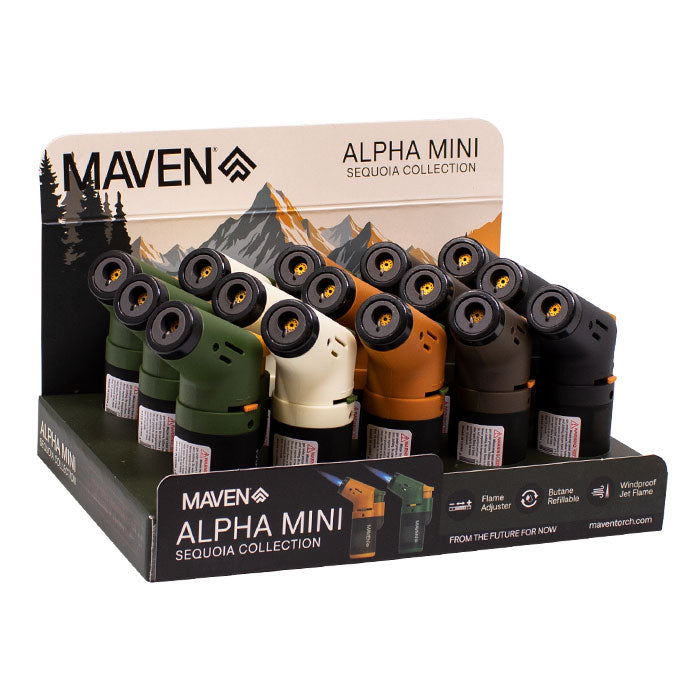 Maven | Alpha Mini Sequoia Collection Lighter Display of 15