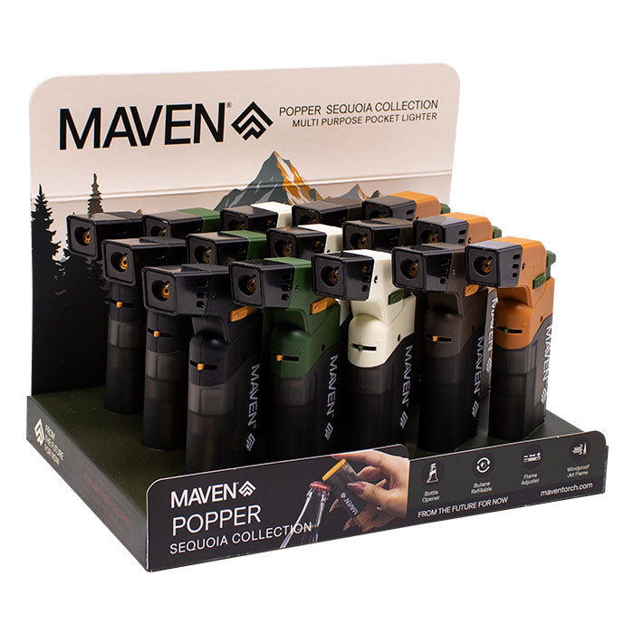 Maven | Popper Sequoia Collection Lighter Display of 15