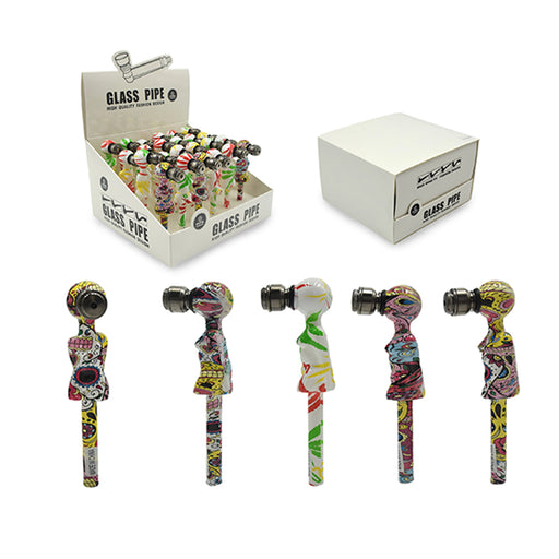 MST4058 - glass pipe with cap - 24/Display Metal Pipe The MST