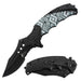 TheBoneEdge 8.5" All Black 3D Printed Onlay Handle Folding Knife With Belt Cutter Clip (14205) Folding Knife The MST