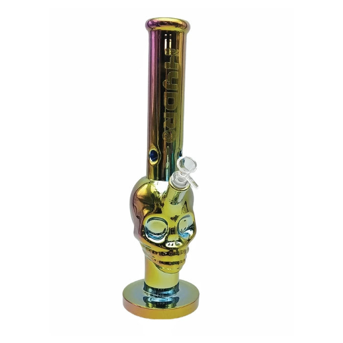 MST104 - Rainbow Skull Glass Bong Glass Bong The MST Green