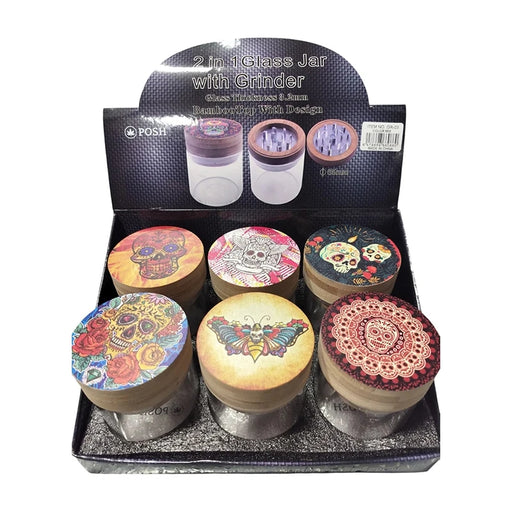 GR-03 - Grinders Sugar Skull Bamboo Lid Collection - 6/Display Display Pack The MST