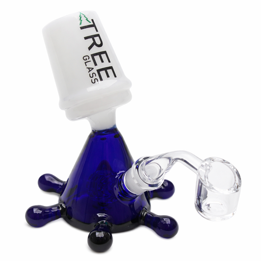Tree Glass | 5" Splash Cup with Banger Glass Rig (Blue) Glass Rig Maq Distributors
