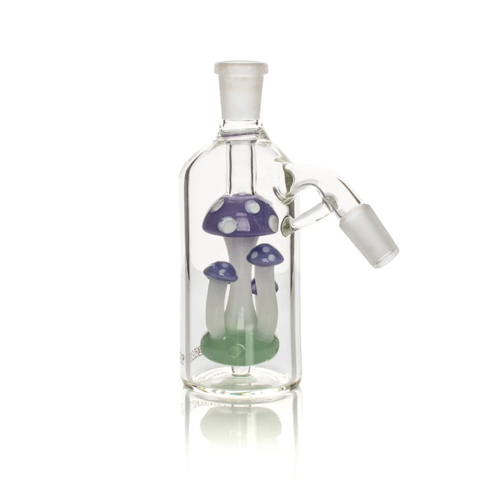Red Eye Glass® | 14mm 45 Degree Amanita Ash Catcher Ashcatcher · Percolator · Filter · Mouthpiece Smoking Cat Distribution Purple [REGAC118PP]