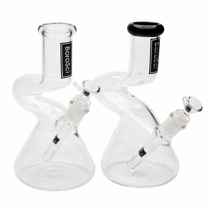 BoroSci | 9" Loop Beaker Glass Bong (Black) Glass Bong Maq Distributors