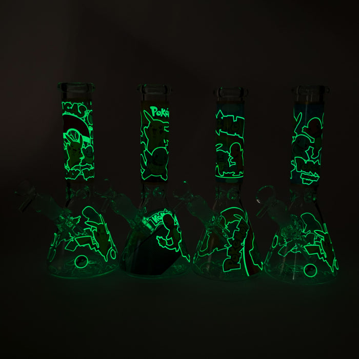 10" 5mm Glass Beaker Bong with Cartoon Design Glass Bong 777 Smoke