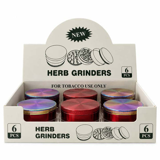 60mm Zinc Alloy 4-Piece Herb Grinder – 6PCS Display Display Pack Super Supplys Inc Default Title