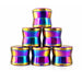 63mm Rainbow Electroplated 4-Part Metal Grinder – 6 PCS Display Display Pack Super Supplys Inc