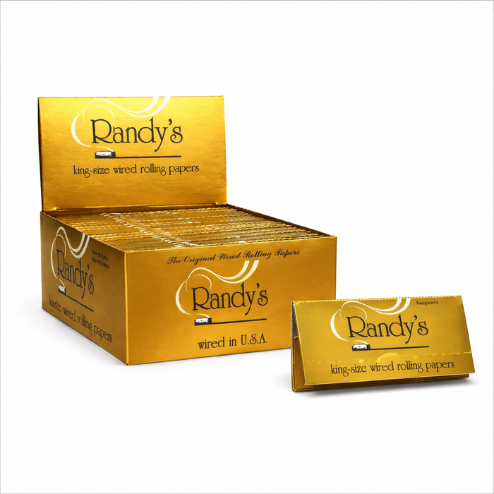 Randy’s® | Wired Rolling Papers – King Size (Gold) | 25 Packs King Size LEHIGH WHOLESALE