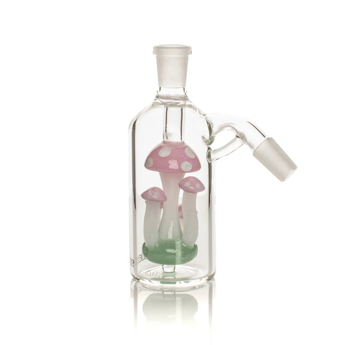Red Eye Glass® | 14mm 45 Degree Amanita Ash Catcher Ashcatcher · Percolator · Filter · Mouthpiece Smoking Cat Distribution Pink [REGAC118Pi]