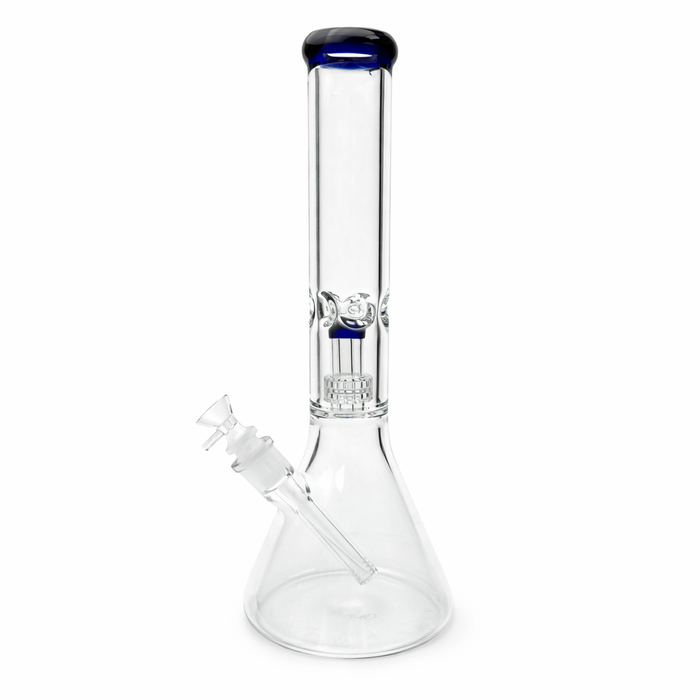 16" Color-Accented Glass Water Bong with Percolator Glass Bong 777 Smoke