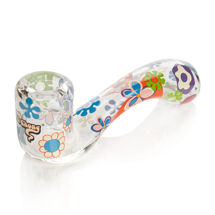 Cheech & Chong® Glass | 5.5" Power to the Flower Sherlock Hand Pipe [CC2044C] Glass Pipe Smoking Cat Distribution