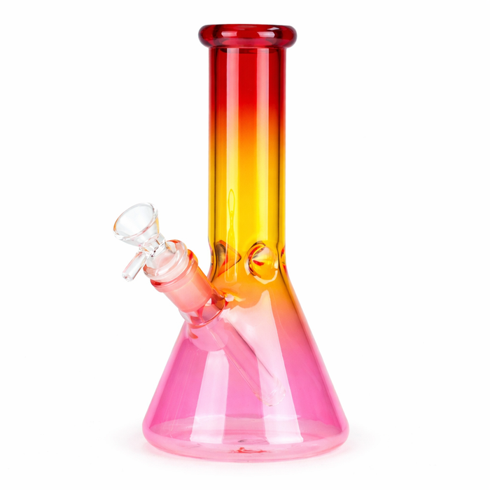 8" Three-Tone Color Glass Beaker Bong 