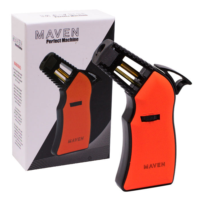 Maven Perfect Machine Windproof Torch Lighters - Single Torch Maple Craft Inc Orange