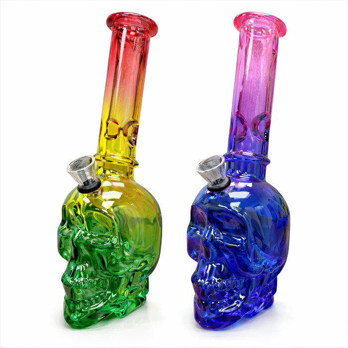 8″ Skull Glass Bong – Metallic Finish [GP2046] Glass Bong ONE