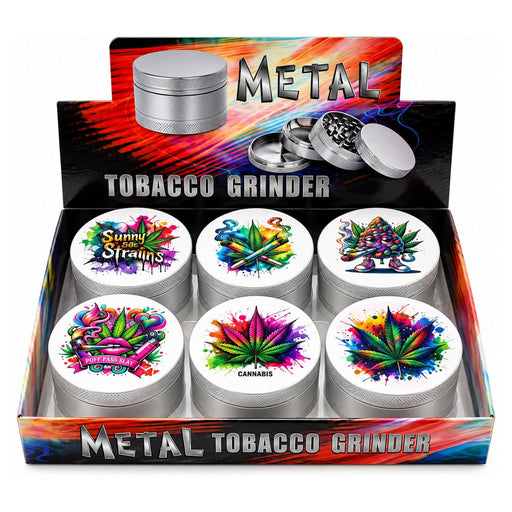 63mm 4-Piece Kush Pop Art Metal Grinder Display Pack Super Supplys Inc Default Title