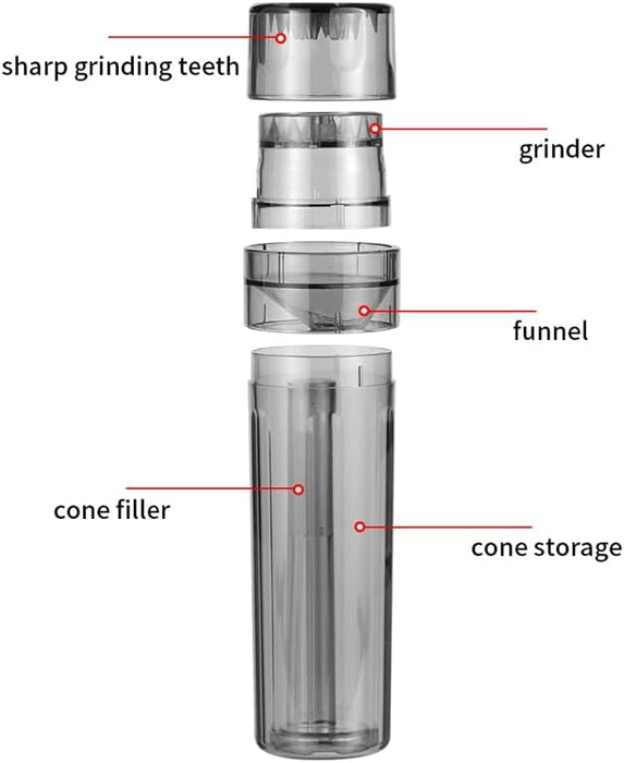 Plastic Herb Grinder with cone maker joint Roller Box of 16 Display Pack NIBO Distribution
