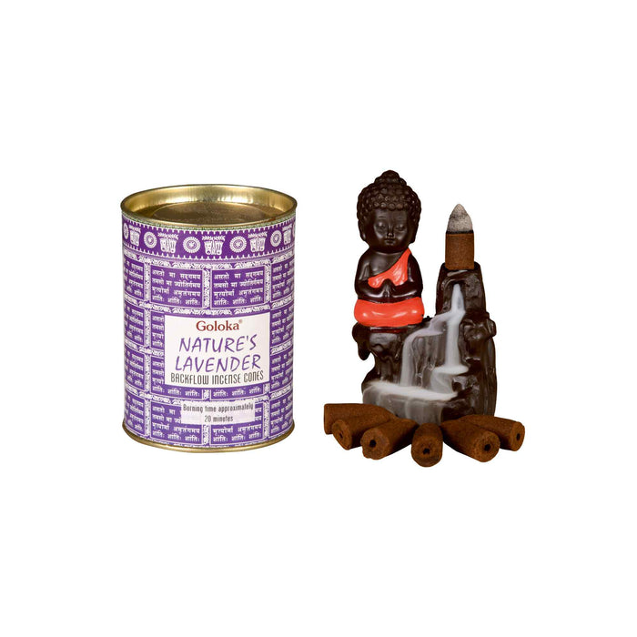 Goloka | Backflow Incense Cones 1.5" Pack of 6 Incense SunGlow Goloka Nature'S Lavender Backflow Cones