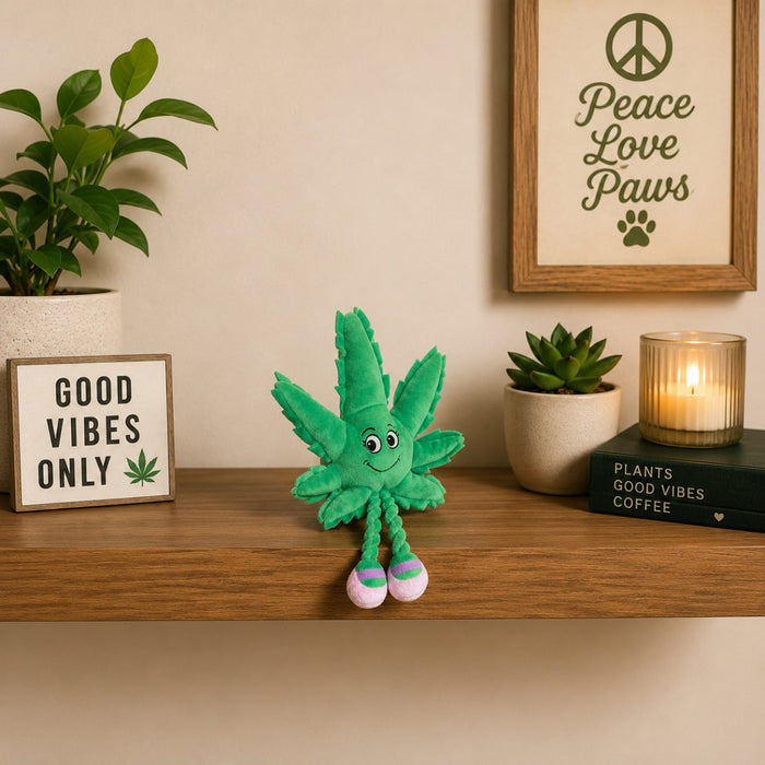 Lil' Mary Jane Weed Leaf | 420 Cat Toy & Collectible Plushie For Pet PAW20