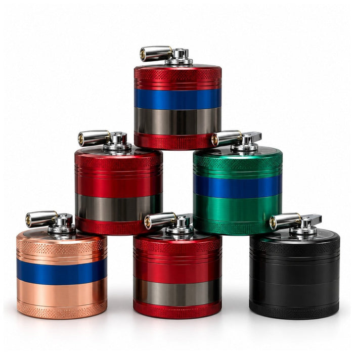 55mm 4-Piece Hand-Crank Metal Grinder Display Pack Super Supplys Inc