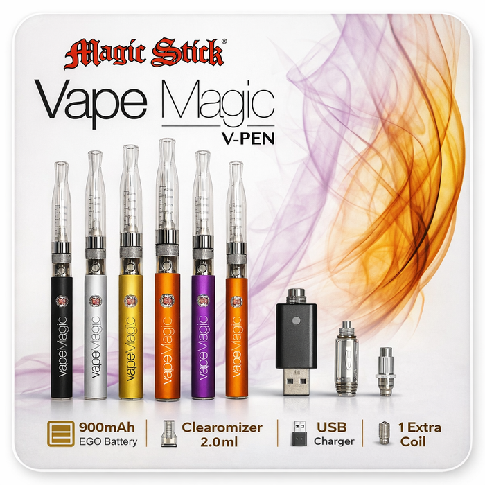 Magic Stick® | Vape Magic V-Pen Kit – 900mAh EGO Battery | 12ct Display Box 510 Battery LEHIGH WHOLESALE