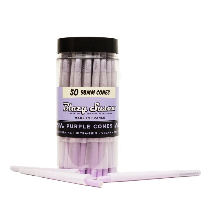 Blazy Susan | Purple 98mm Pack of 50 ROLLING PAPER Smoking Cat Distribution