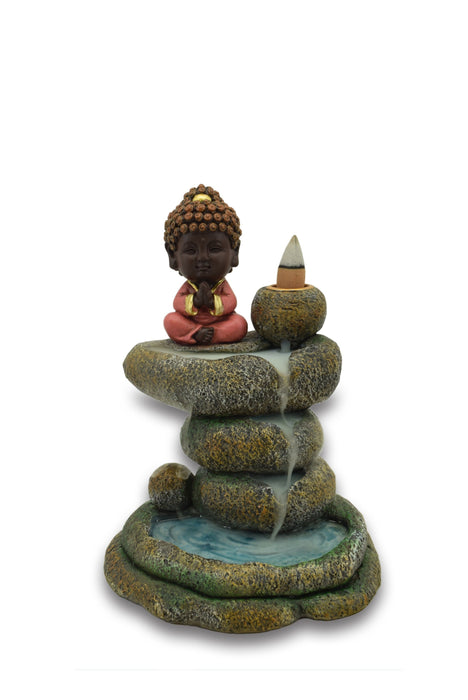 Zenn | Backflow Incense Burner Incense Holder SunGlow Baby Buddha On Rocks