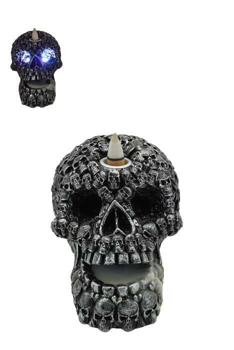 Zenn | Backflow Incense Burner Incense Holder SunGlow Skull With Led Eyes