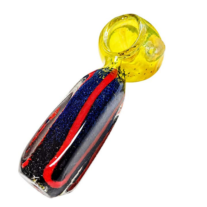4.5" Striped Fumed Glass Hand Pipe Glass Pipe Super Supplys Inc