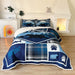 Lodge Collection Sherpa Lined 3pcs Queen size quilt bed set [6260] Blanket Canadian Distributor Wild Retreat Blue