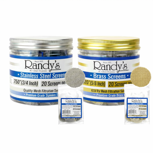 Randy’s® | 5" Screens – Jar of 20 (36 Jars / 720 Screens Total) Metal Screen LEHIGH WHOLESALE