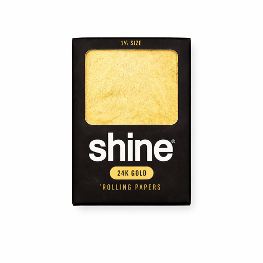 Shine | 1.25 Size 24K Gold Sheet 1 - 1/4" Size Shine Papers Box of 1.25 Size 24K Gold Single Sheets