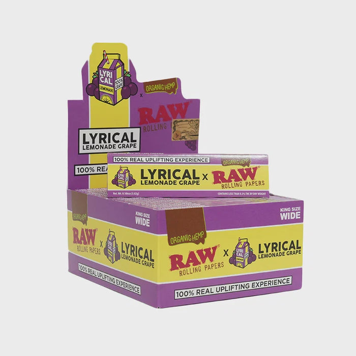 RAW x Lyrical Lemonade Grape Rolling Papers | King Size Wide (50 Packs/Box) [CP1461] King Size ONE