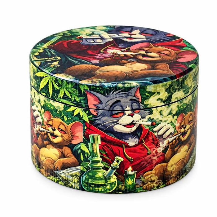 63mm Cartoon Jungle 4-Part Metal Grinder – 6 Assorted Designs Display Pack Super Supplys Inc