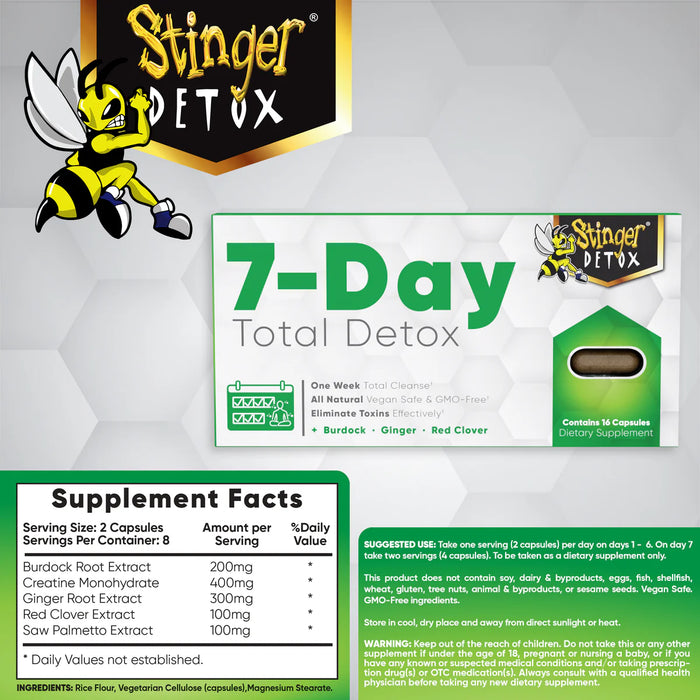 Stinger Detox | 7-Day Total Detox Permanent Cleanser Capsules Detox Desert Depot
