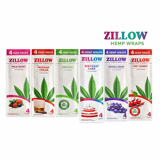 Zillow | Hemp Wraps – 4 Count (20 Packs / Box) Leaf Wrap LEHIGH WHOLESALE