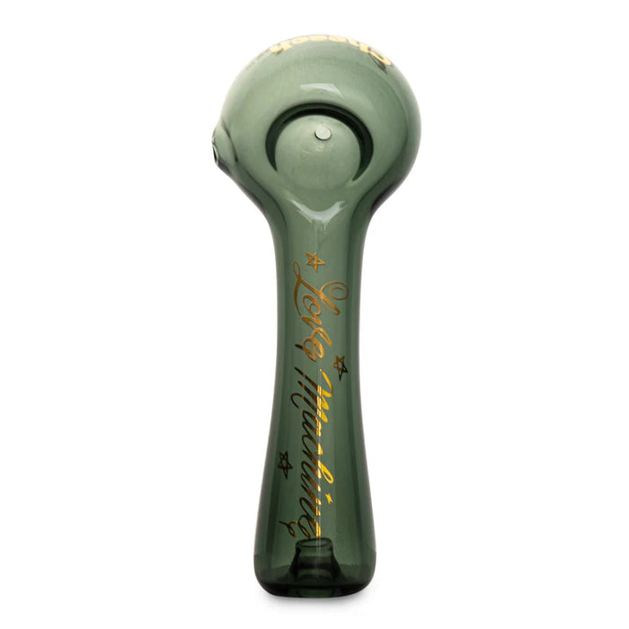 Cheech & Chong® Glass | 4.5" Smoke Love Machine Hand Pipe W/Ash Catcher Mouthpiece Glass Pipe West Coast Gifts