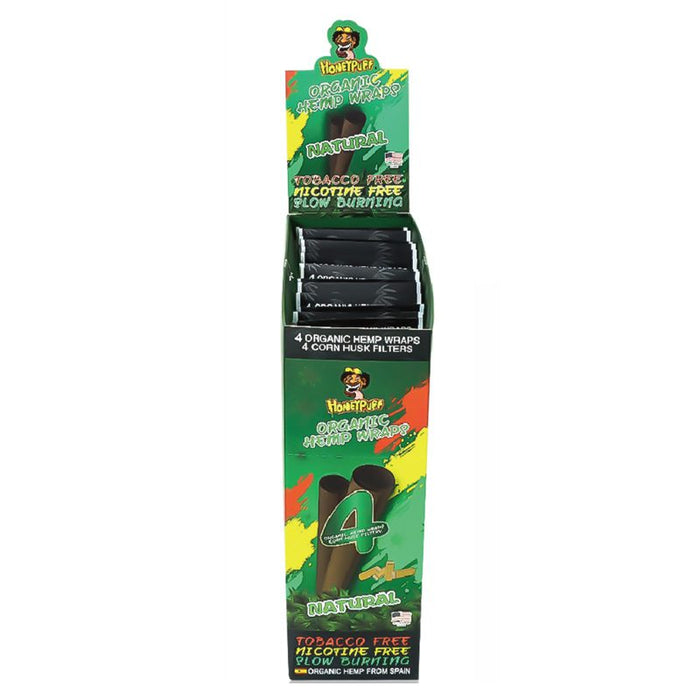 HoneyPuff | Slow Burning Hemp Wrap – 15 Packs/Display [P811X] ROLLING PAPER Canadian Distributor Natural