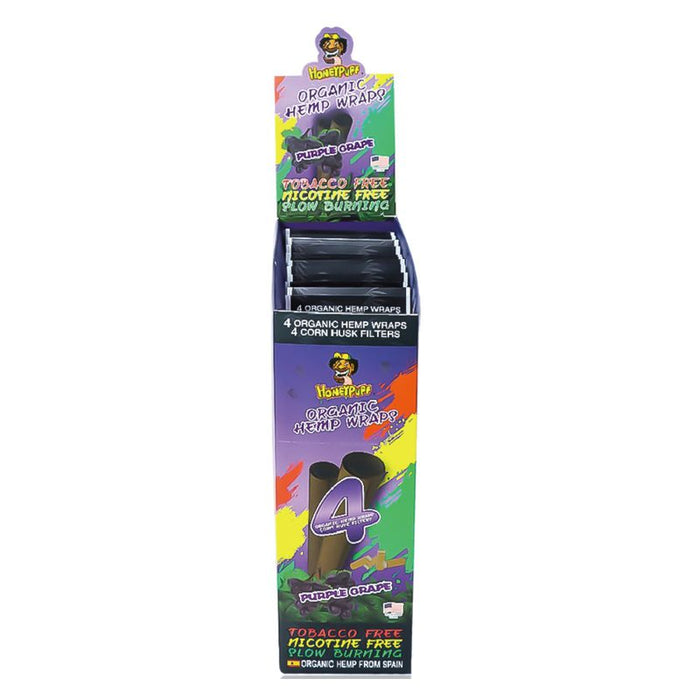 HoneyPuff | Slow Burning Hemp Wrap – 15 Packs/Display [P811X] ROLLING PAPER Canadian Distributor Purple Grape