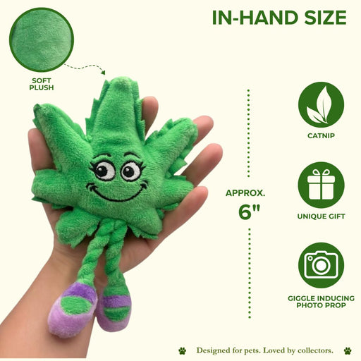 Lil' Mary Jane Weed Leaf | 420 Cat Toy & Collectible Plushie For Pet PAW20