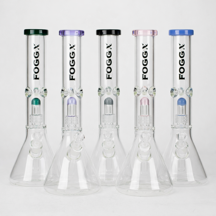 FOGGX | 14" Glass Water Pipe with Percolator [FT187] Glass Bong LEHIGH WHOLESALE