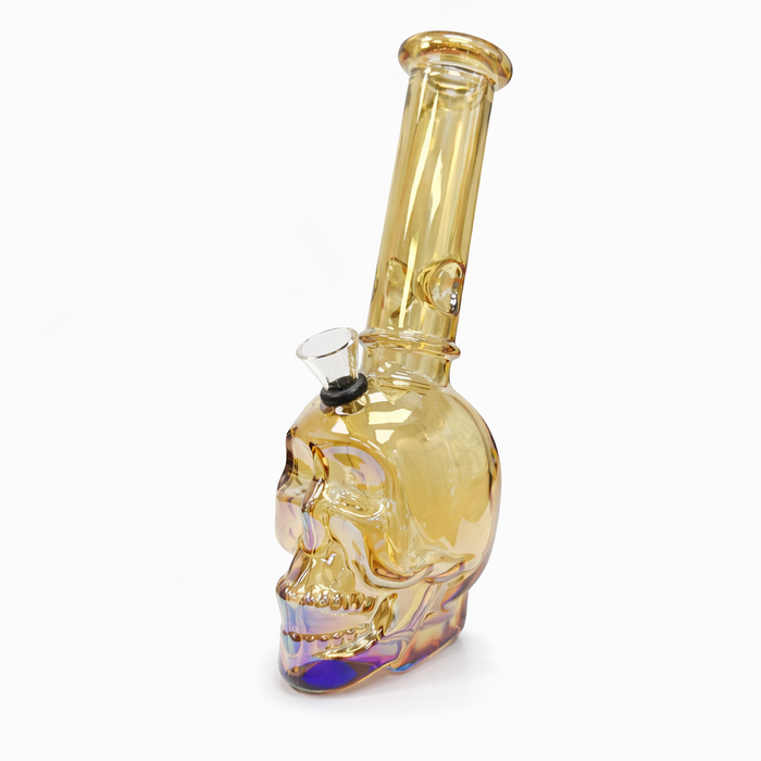 8″ Skull Glass Bong – Metallic Finish [GP2047] Glass Bong ONE Gold