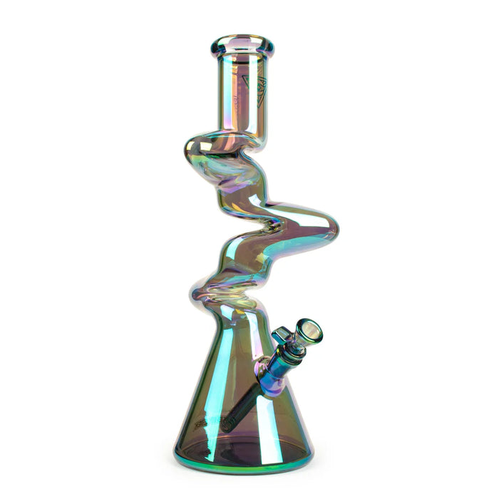 Red Eye Glass® | 16" Terminator 3-Arm Zag Water Pipe [K3132] Glass Bong Smoking Cat Distribution Metallic Green