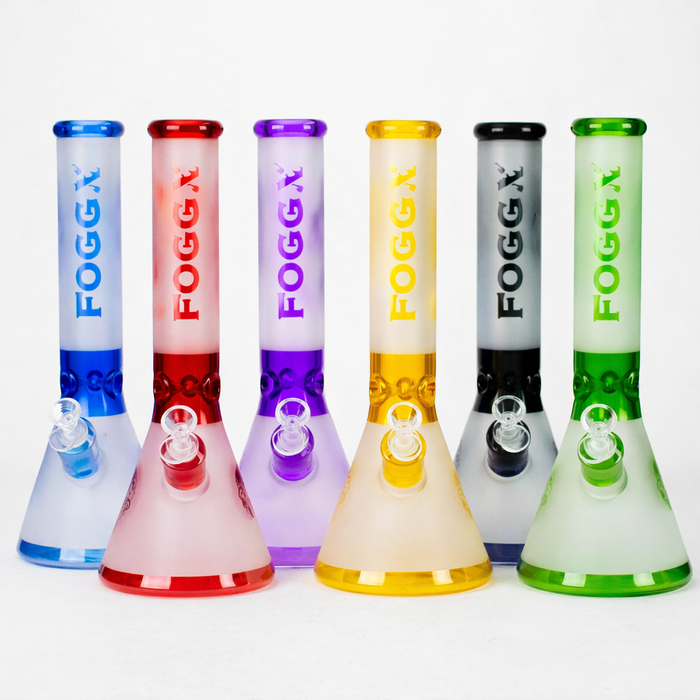 FOGGX | 14" Sandblasted Frosted Big Skull Beaker Water Pipe – 7mm Thick [FT1648ATS] Glass Bong LEHIGH WHOLESALE